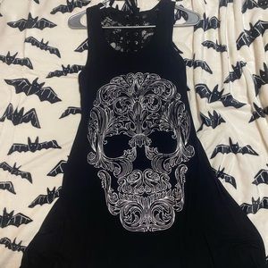 Killstar silver filigree skull dress